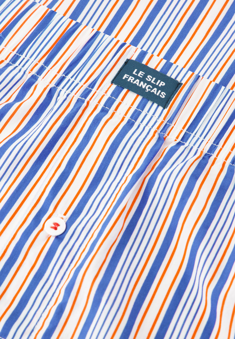 Jacques Rayure Duo Bleu Eblouissant Coquelicot - Le Slip Français - 4