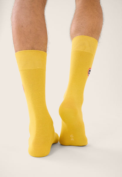 Chaussettes mi-hautes unies jaune - Robuste Jaune Citron