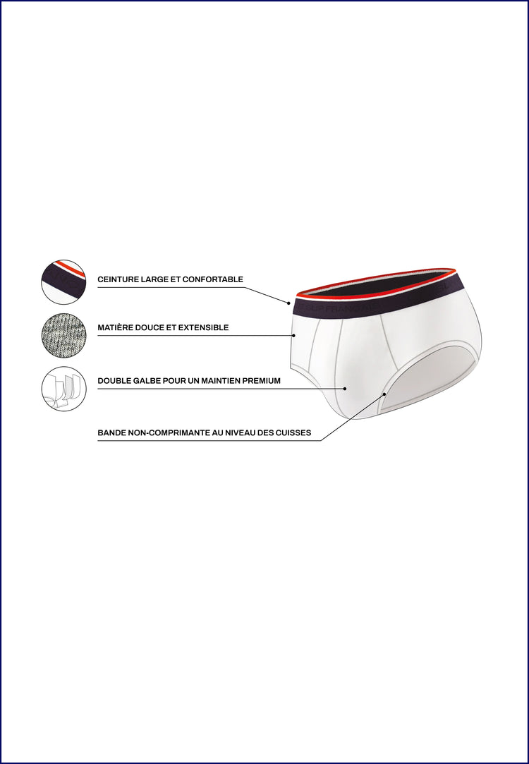 Pack Quatro Slip Terrible Navy White Red Marinière - Le Slip Français - 4