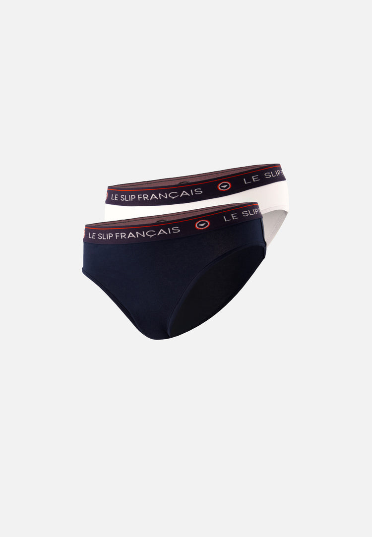 Navy and White Laughing Panties Duo Pack - Le Slip Français - 1