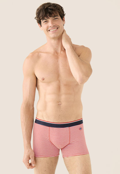 Boxer marinière rouge en coton - Marius Mariniere Rouge