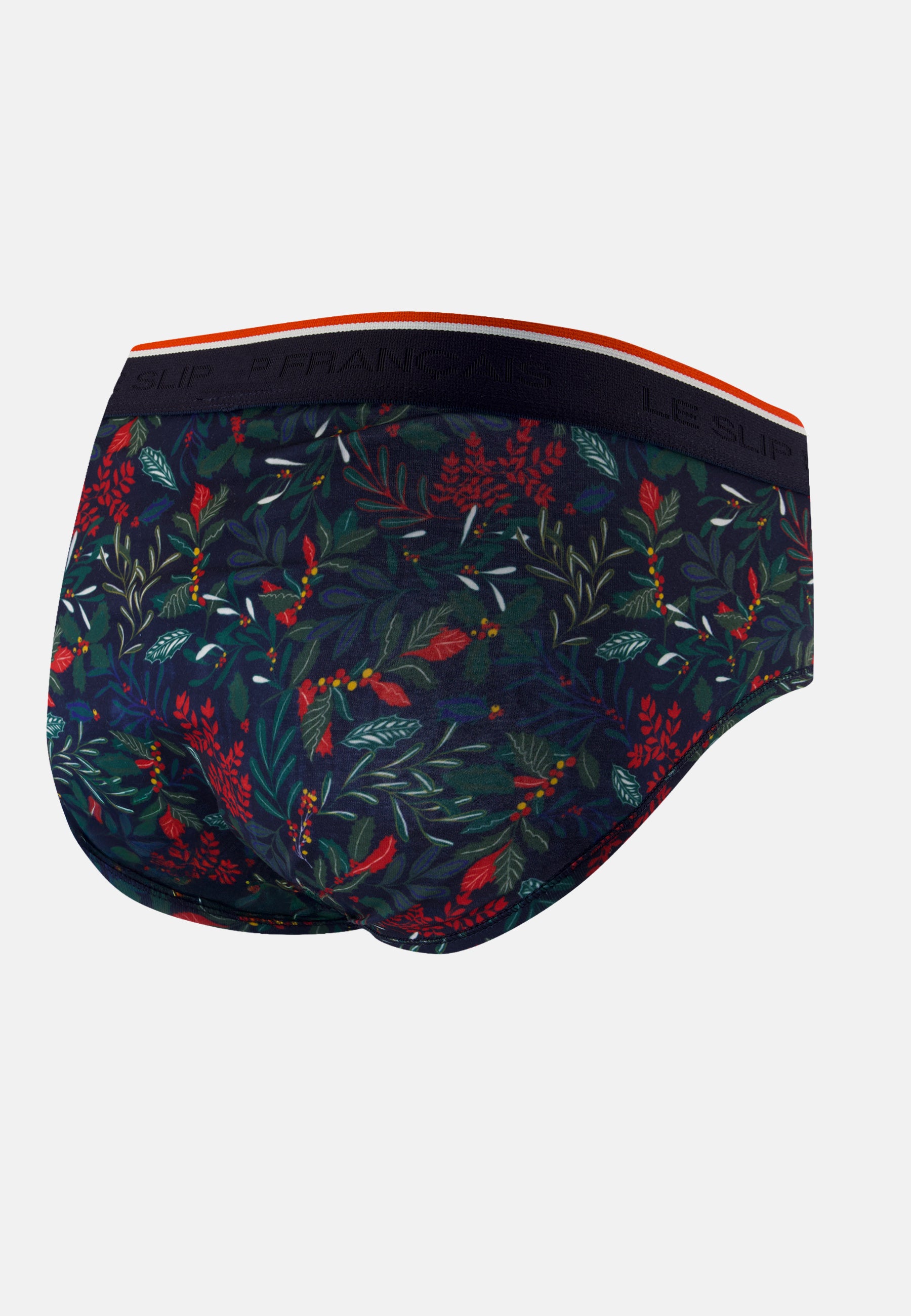 Slip bleu marine à motif houx - Terrible Houx Marbre Vert