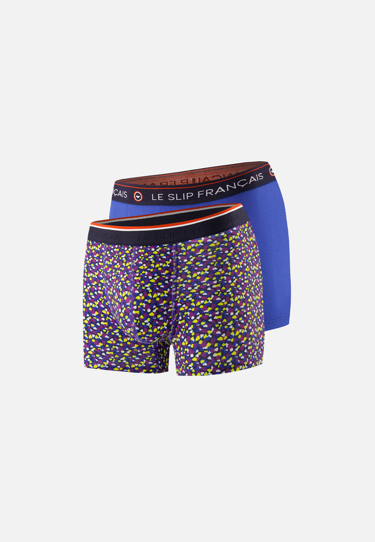 Lot de 2 boxers Cami Tournesol Bleu Éblouissant en coton - Boxers Cami Tournesol Bleu Éblouissant - Le Slip Français - 1