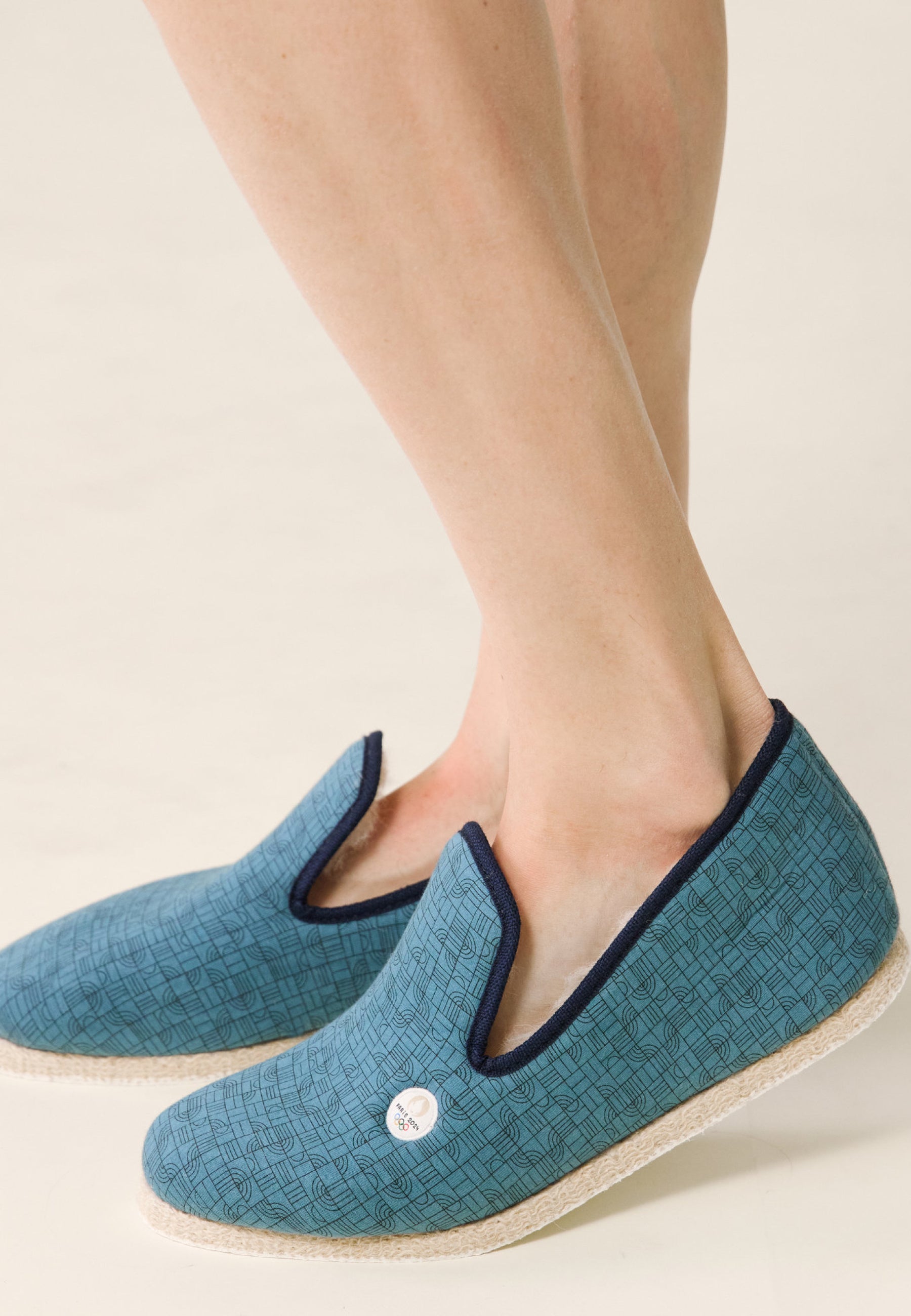 Chaussons d'intérieur en laine - Charentaise imprimé Athlète