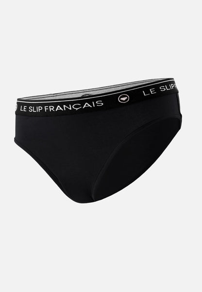 Culotte taille haute noire en coton - Rieuse Noir