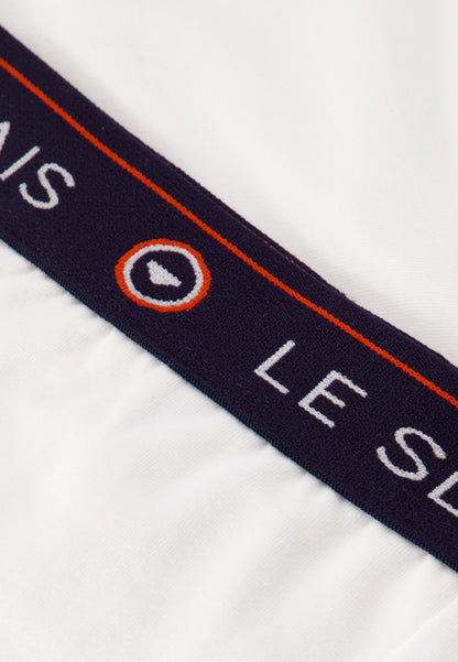 Boxer blanc en coton - Redoutable Blanc Brodé En Ballotage