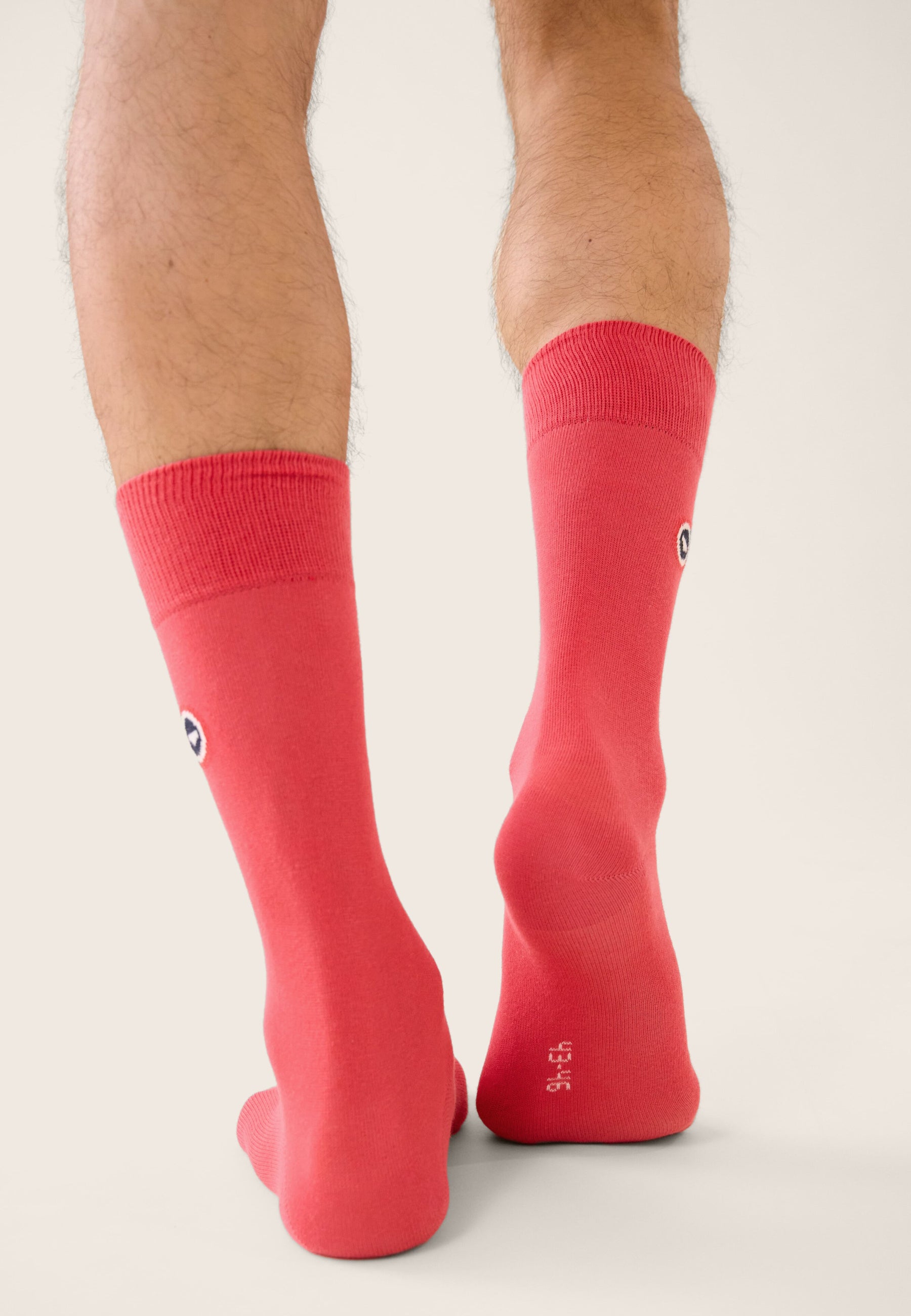 Chaussettes mi-hautes unies rose - Robuste Rose Cerise