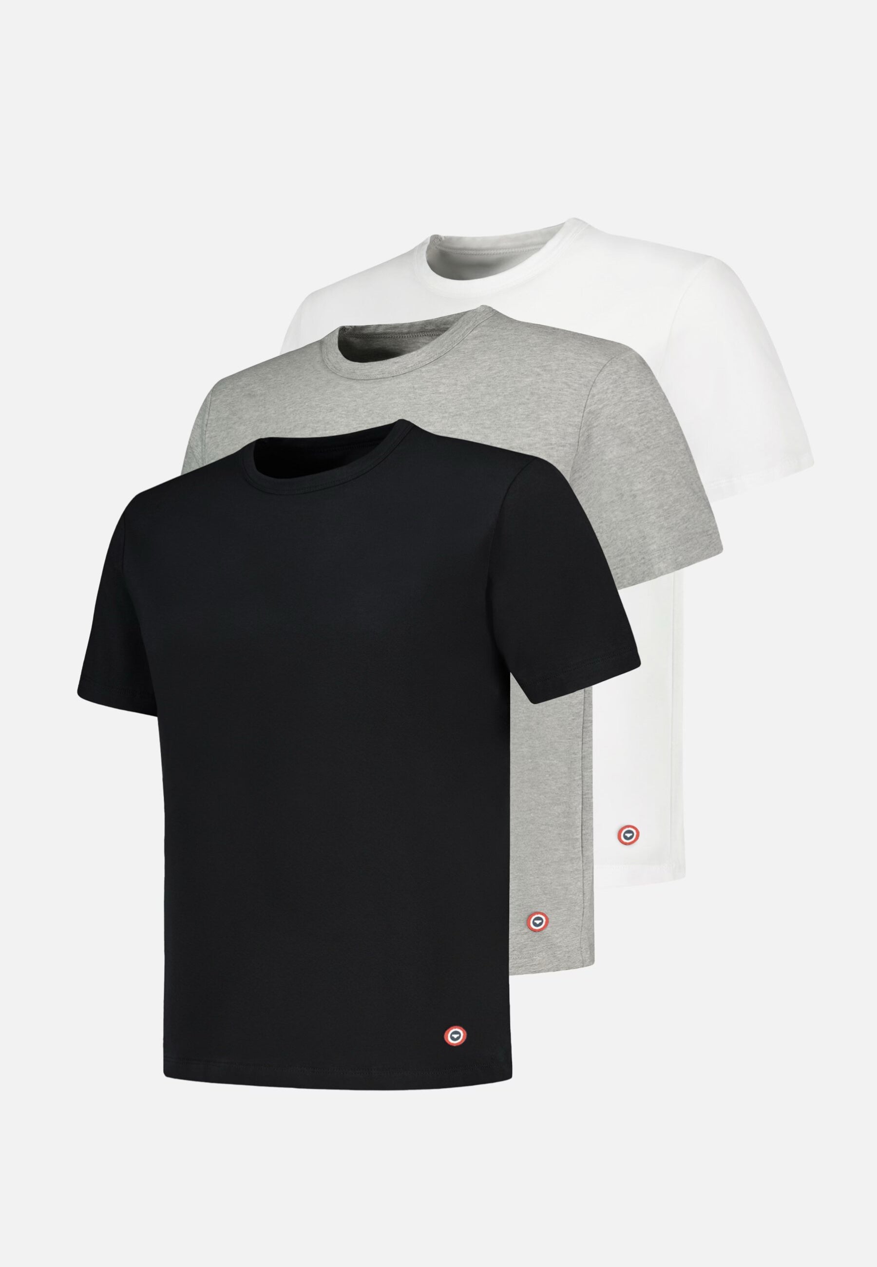 Lot de 3 T-shirts manches courtes en coton - T-Shirts Manches Courtes Formidable Noir Blanc Gris