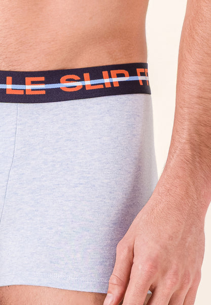 Boxer bleu en coton - Redoutable Bleu Ciel Chiné