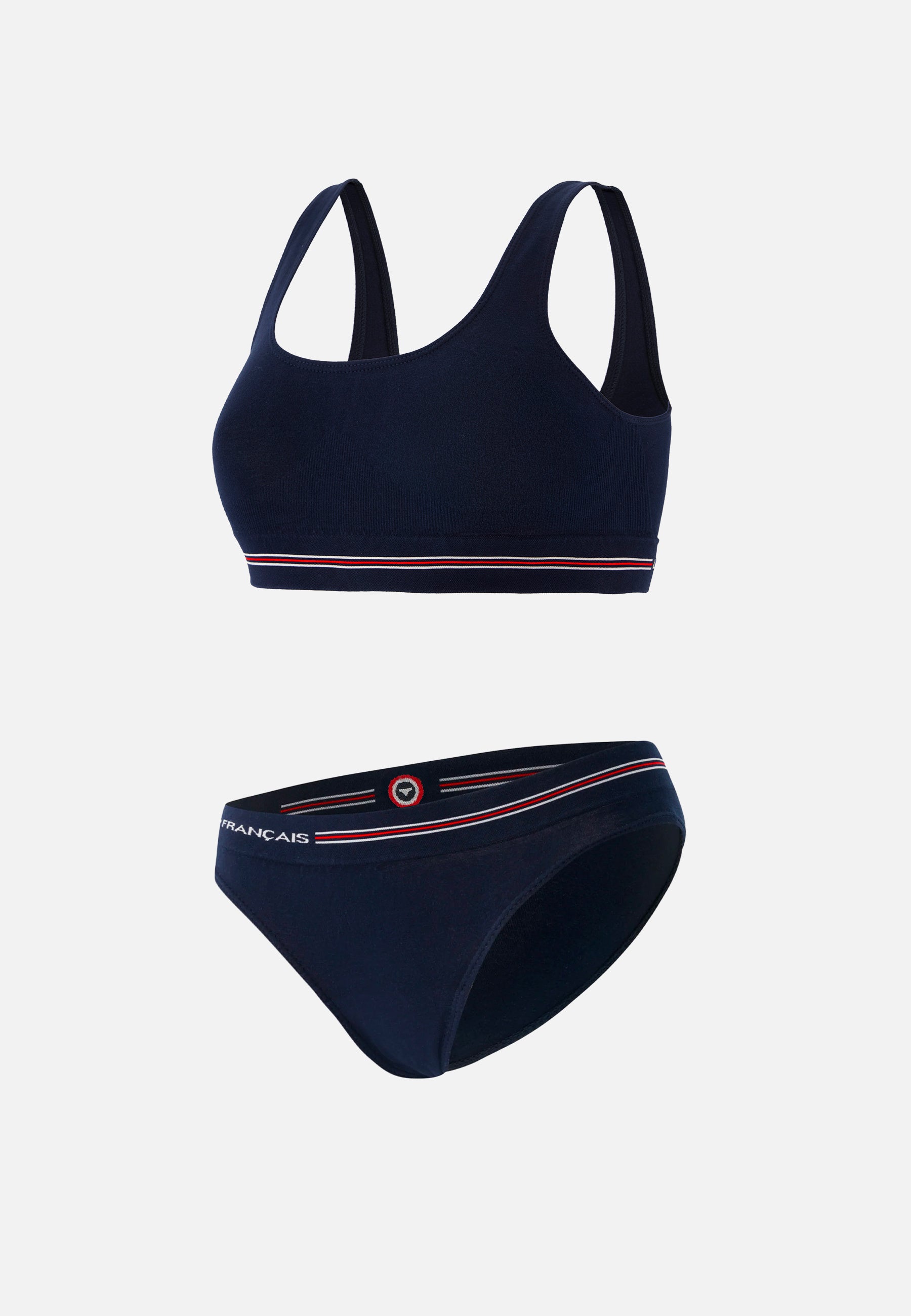 Pack Culotte Brassière En Coton Sans Couture - Pack Cathy Anaïs Marine