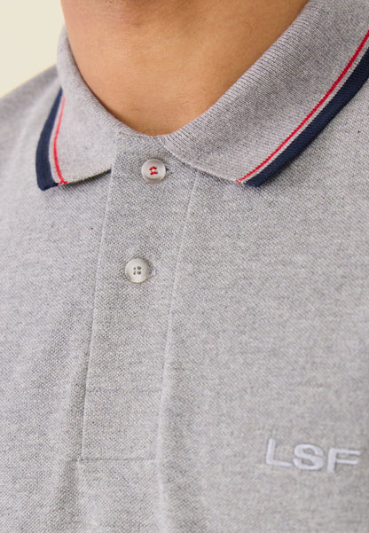 Polo en piqué de coton - Polo Gris Chiné