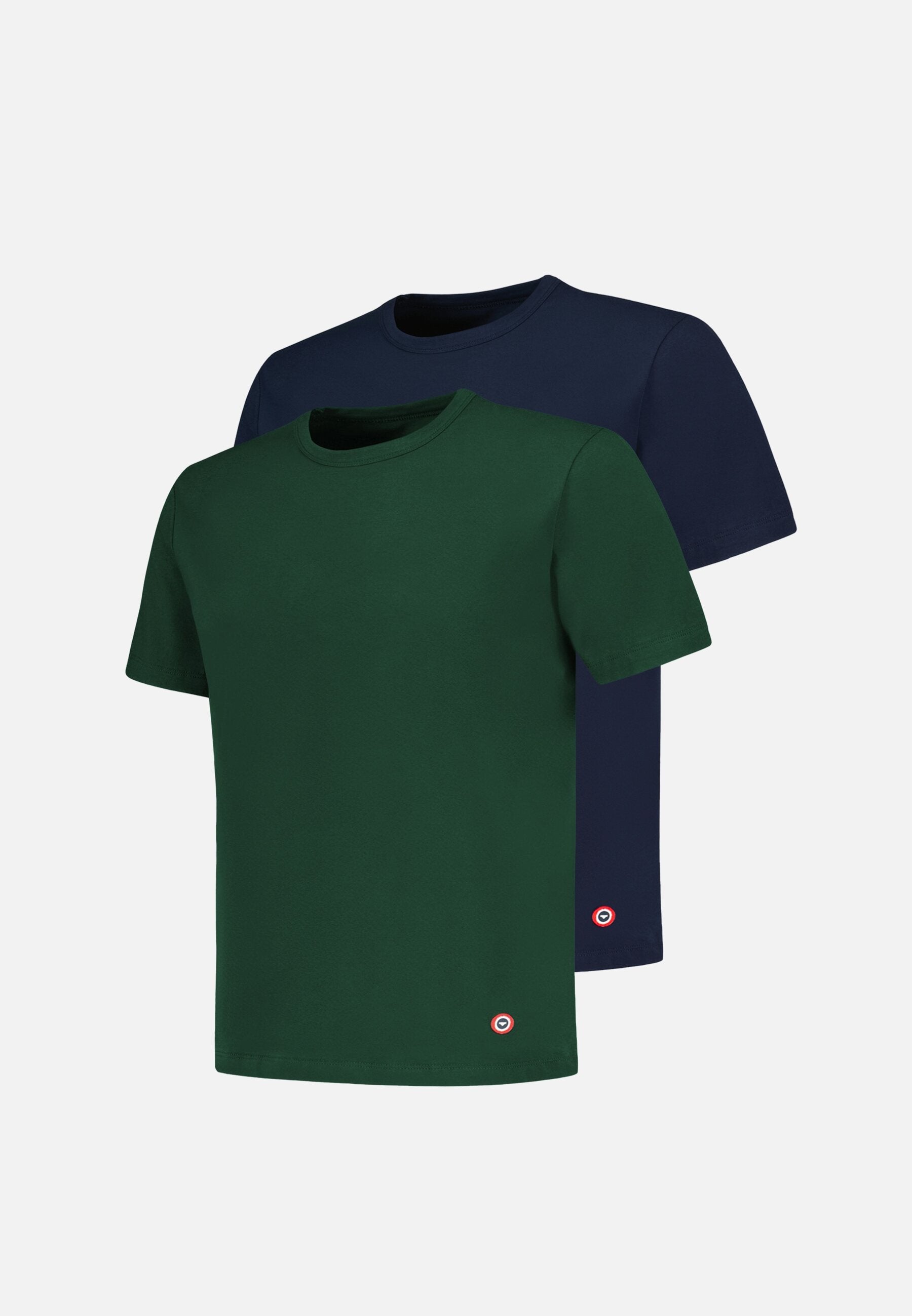 Lot de 2 t-shirts manches courtes en coton - T-Shirts Manches Courtes Formidable Vert Forêt Marine