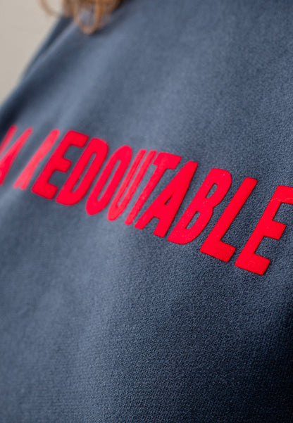 Sweat-shirt floqué en coton - La Cassandre Marine