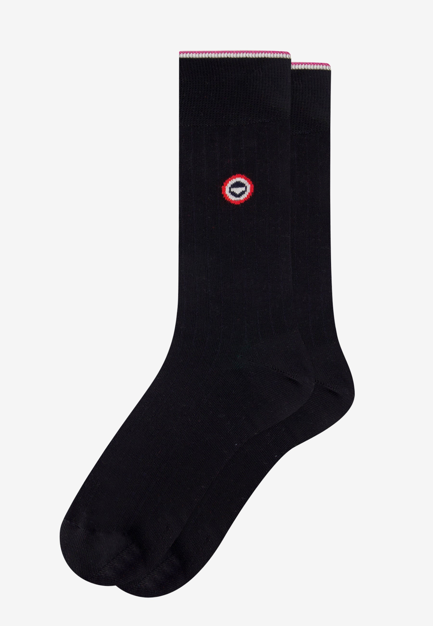 Black cotton lisle mid-calf socks - Nessy Noir