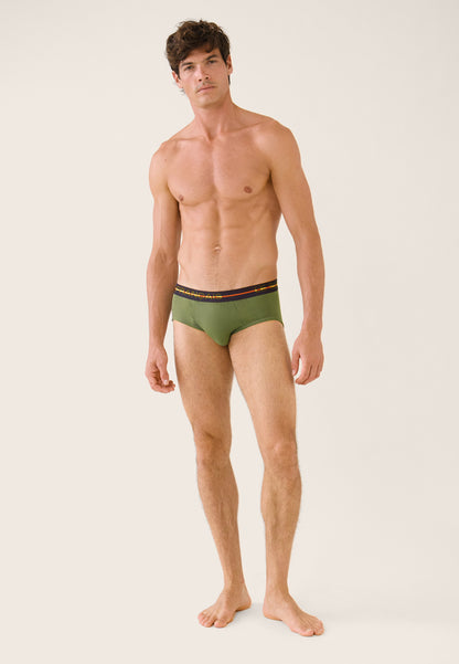 Slip vert en coton - Intrépide Kaki Veronese