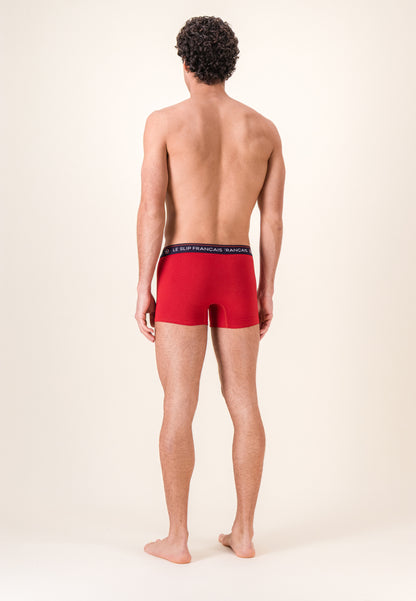Lot de 3 boxers en coton - Boxers Vie en Slip Rouge Marine