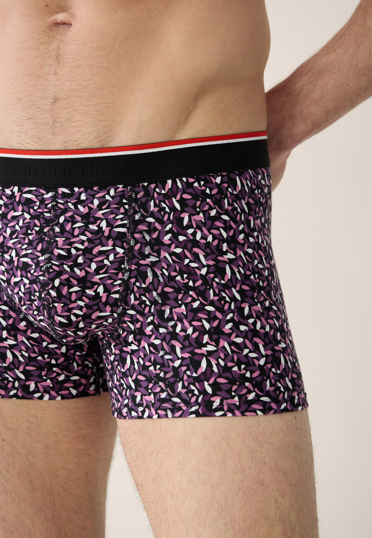 Boxer prune à motif gavotte en coton - Marius Gavotte Prune - Le Slip Français - 5
