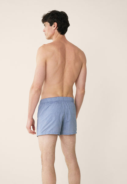 Caleçon bleu jean en coton - Jacques Chambray