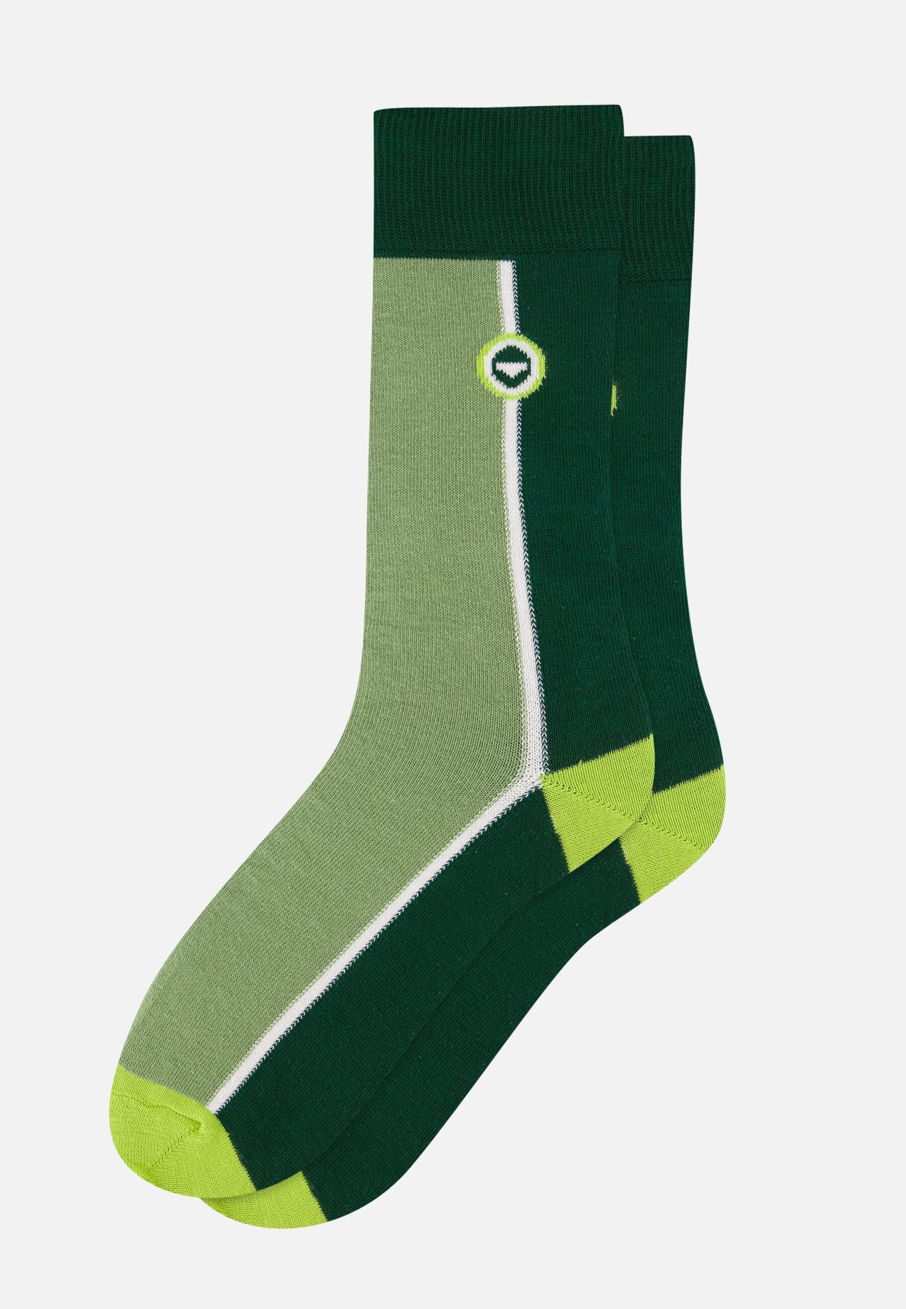Chaussettes mi-hautes à motif verti vert forêt en coton - Lucas Verti Vert Forêt