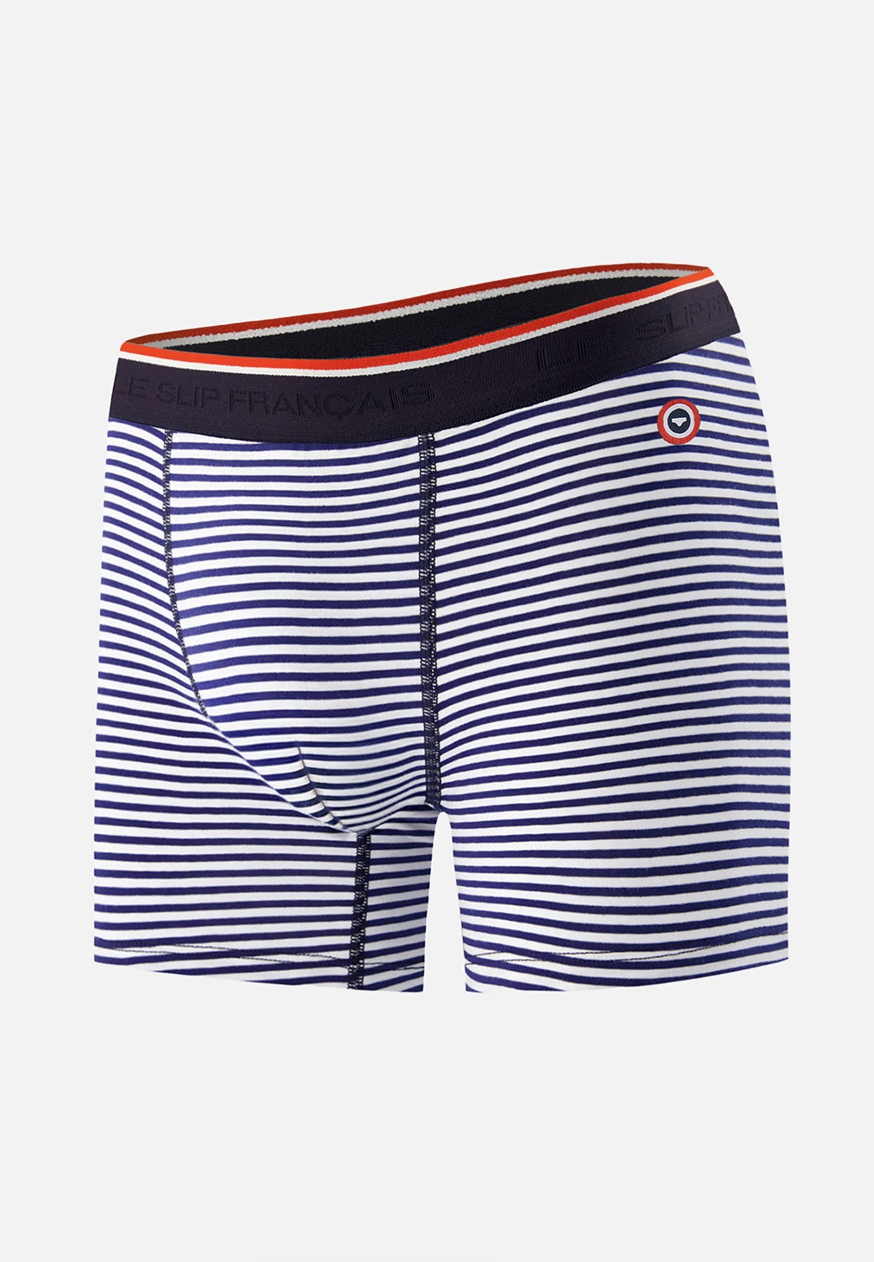 Boxer long marinière bleu en coton - Michel Mariniere