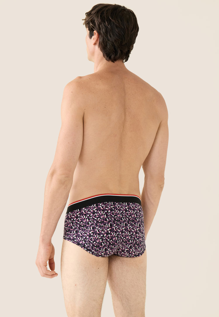 Slip imprimé gavotte prune en coton - Terrible Gavotte Prune - Le Slip Français - 3