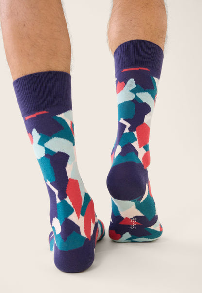 Chaussettes mi-hautes vertes à motifs confetti - Lucas Confetti Vert D'Eau