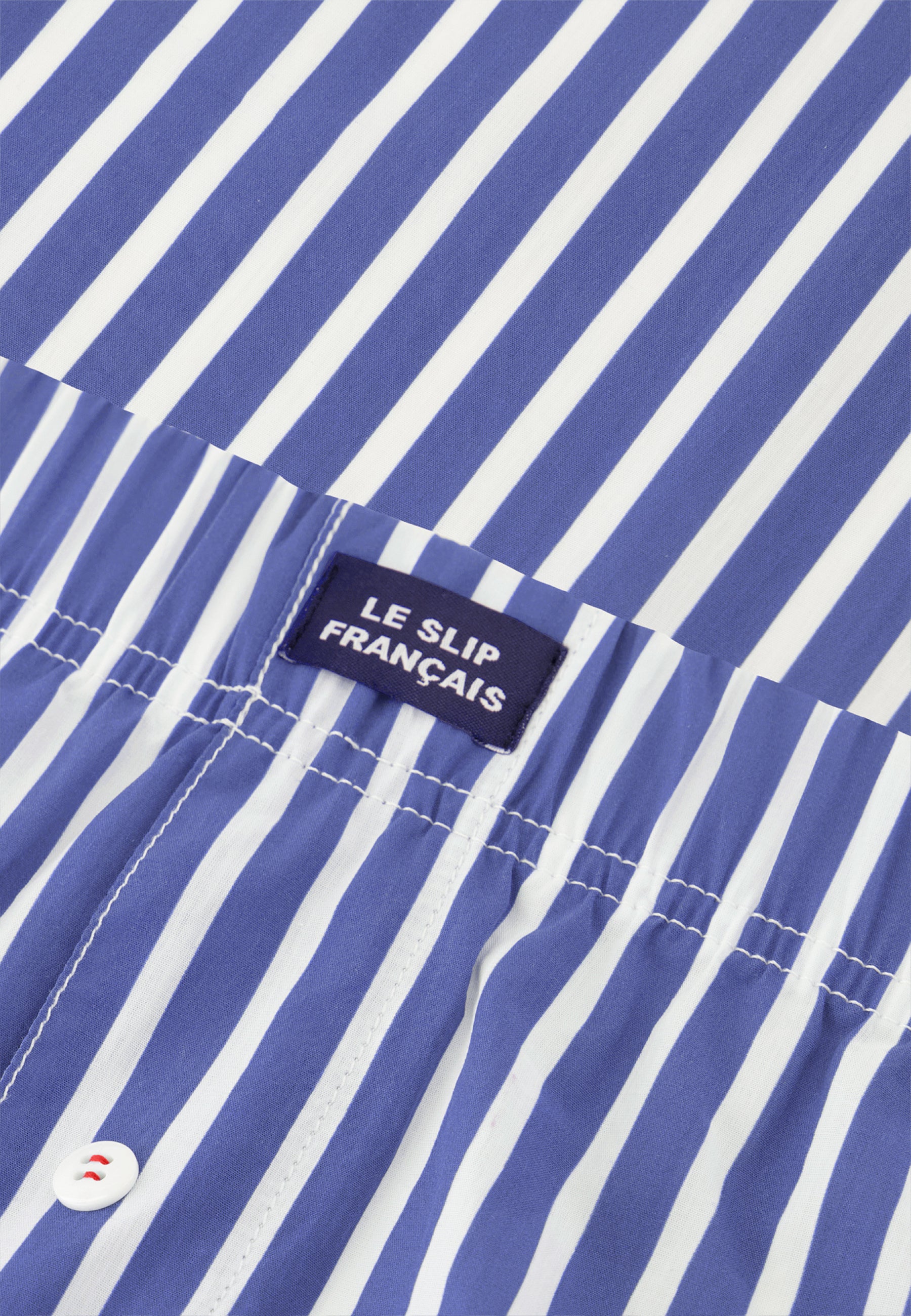 Blue striped cotton boxer shorts - Jacques Sens Nautical Blue