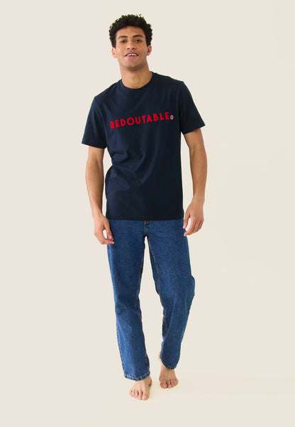 T-shirt mixte col rond en coton - Jean-P Marine