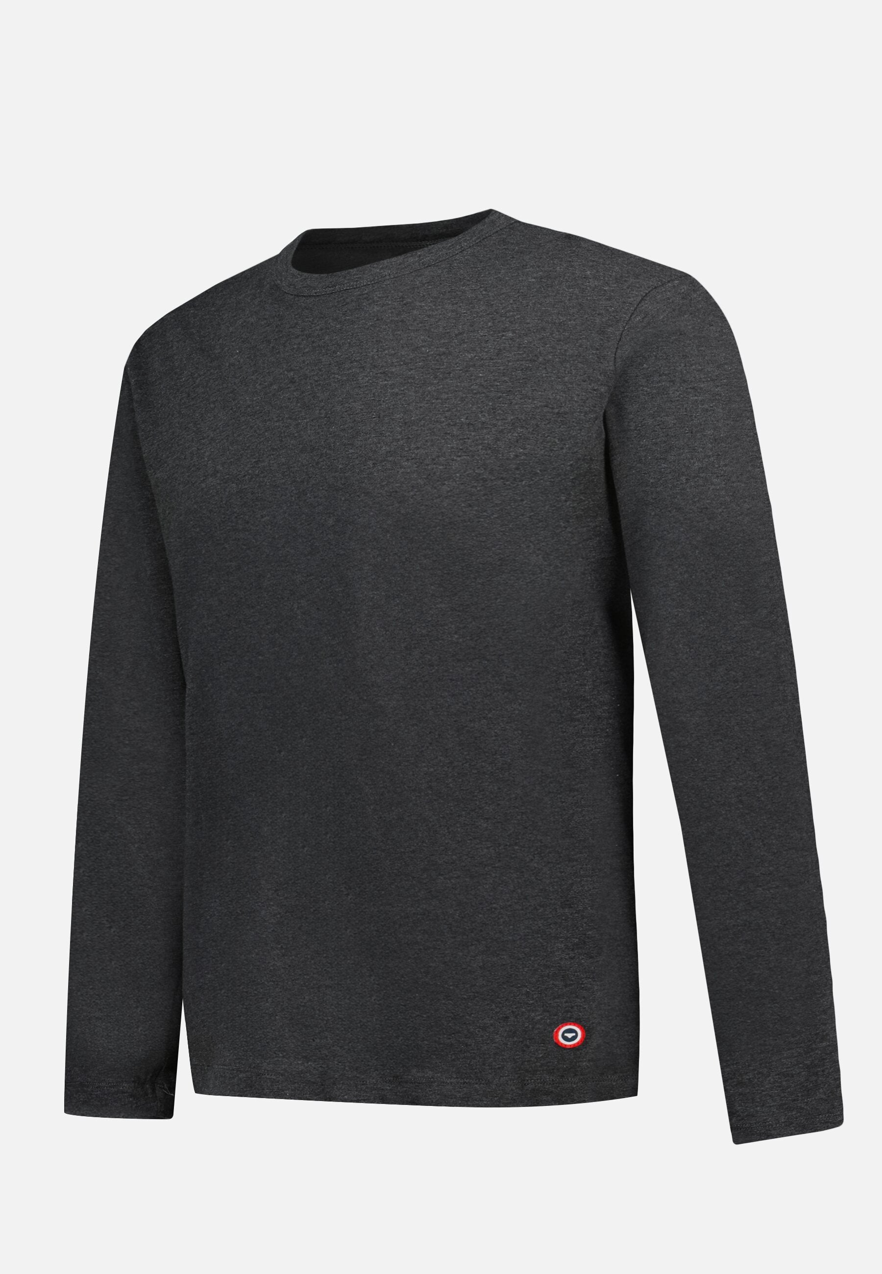 T-shirt à manches longues gris en coton - Superbe Gris Anthracite