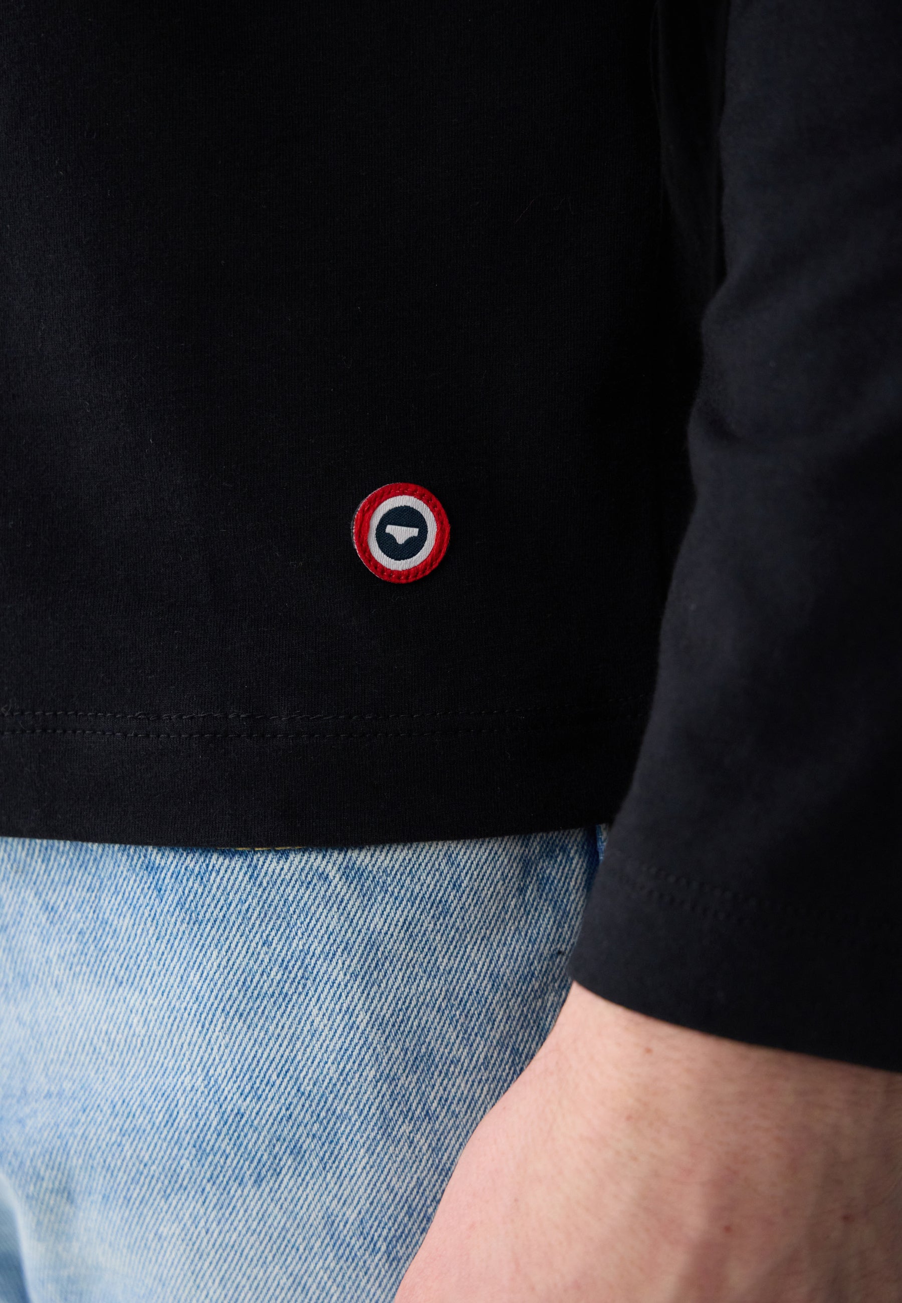 Men's Black Long Sleeve Cotton T-Shirt - Superb Black