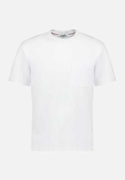 T-shirt homme blanc avec poche poitrine en coton - Sasha Blanc