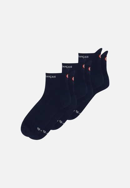 Lot de 3 chaussettes de sport marine - Achille Marine
