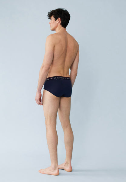 Lot de 3 slips bleu marine en coton - Slips Bleu Marine