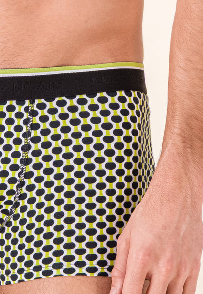 Lot de 3 boxers en coton - Boxers Raquettes Jaune Anis Noir Jaune Anis