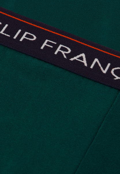 Lot de 3 boxers long en coton - Boxers long Marinière Marine Vert Sapin