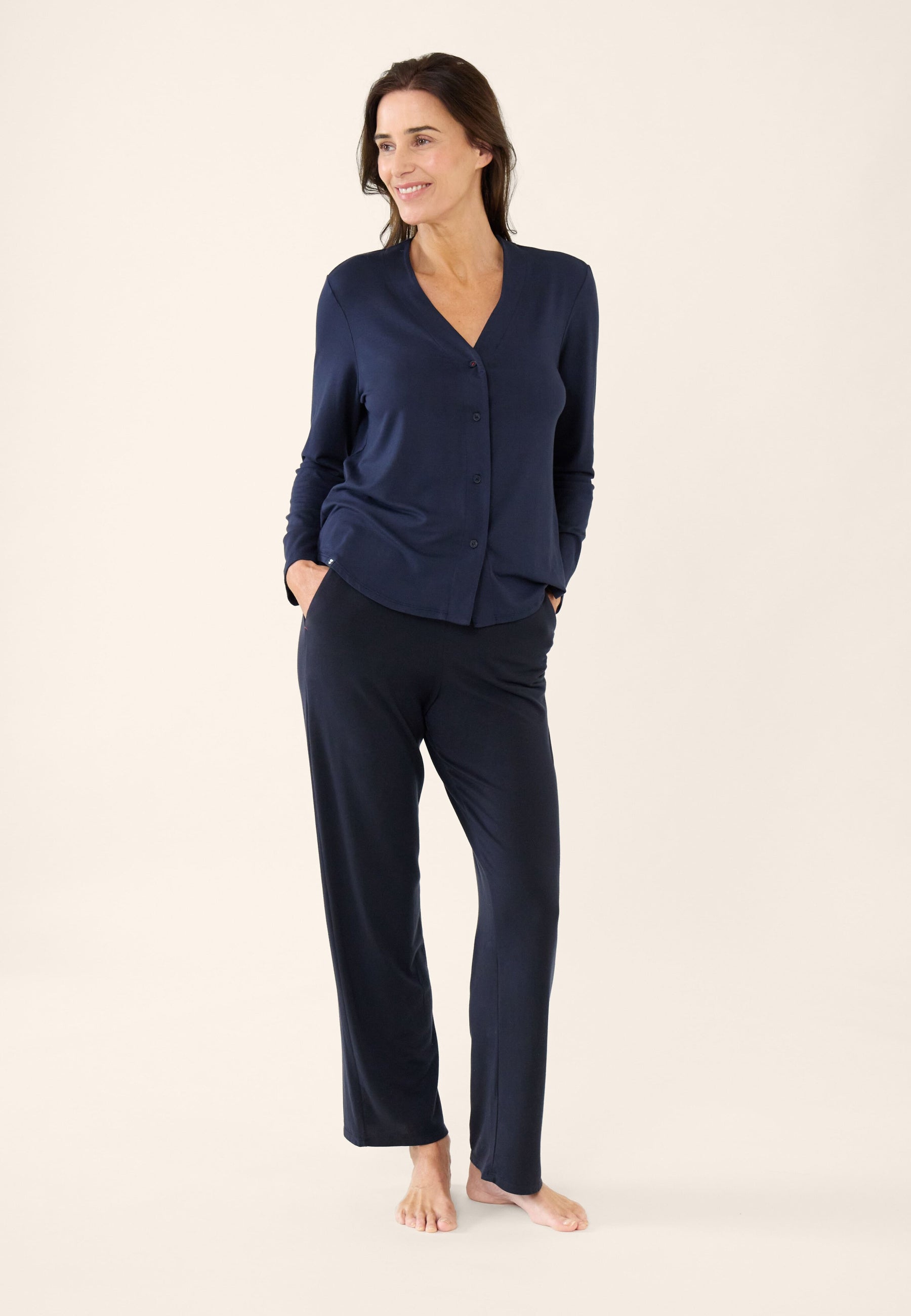 Pantalon de pyjama en viscose - Azuma Bleu Marine