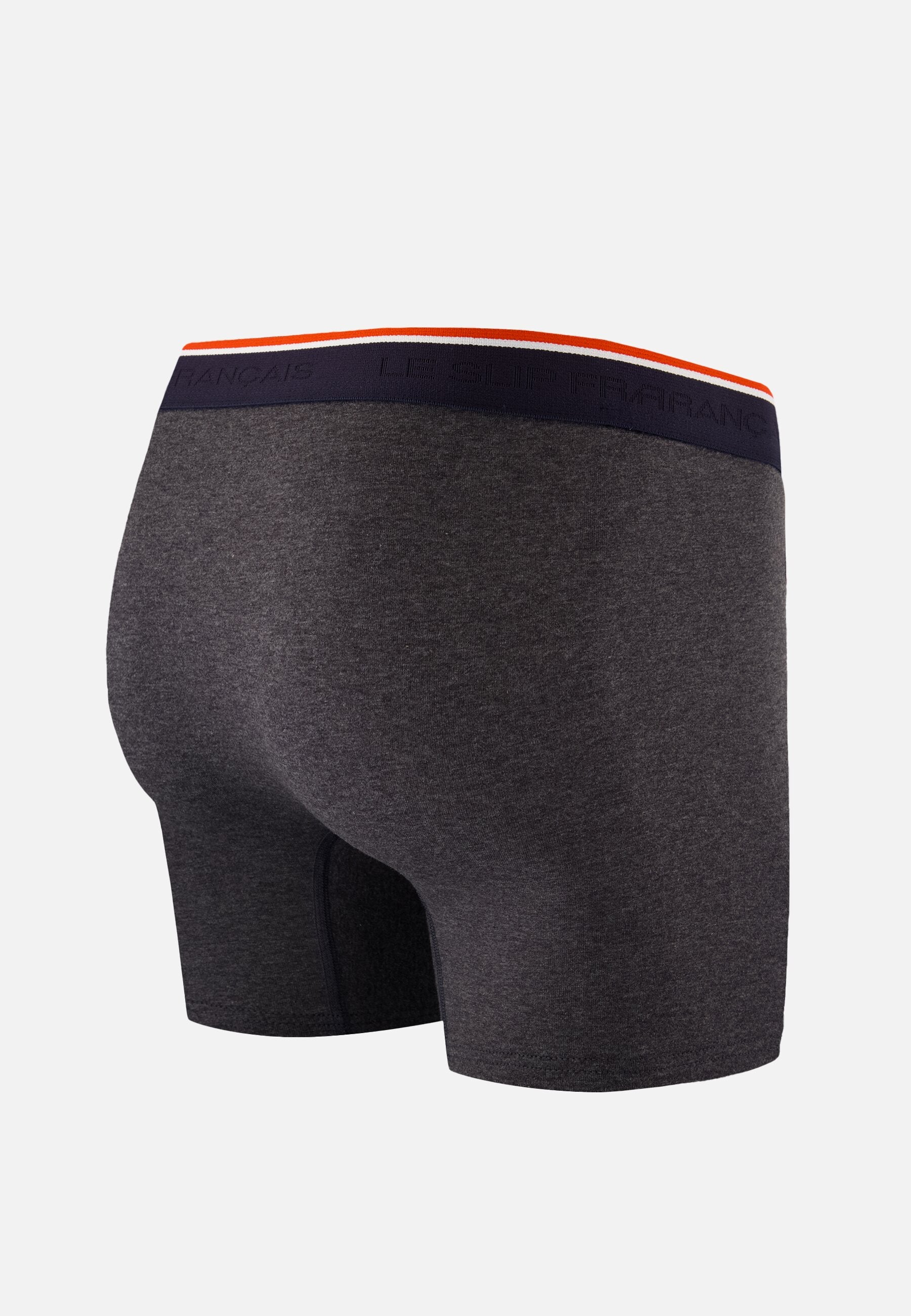 Boxer long gris foncé en coton - Michel Gris