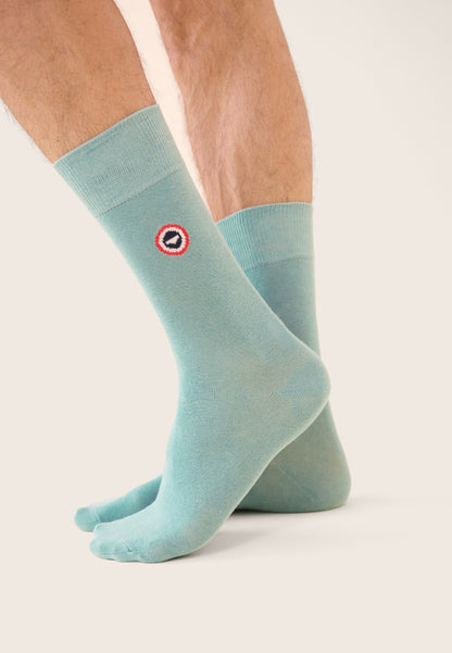 Lot de 10 chaussettes mi-hautes - Chaussettes Marine, Rose Cerise, Bleu Canard, Blanc, Vert Azur, Bleu Nautique, Marine Rayures Blanches, Acier, Gris Anthracite et Gris Clair