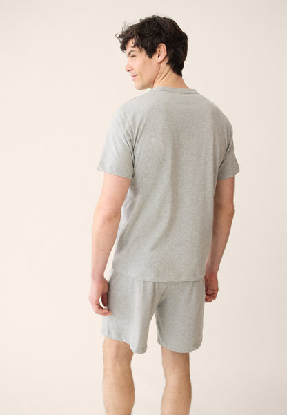 Ensemble pyjama haut et short gris - Pyjama Haut Manches Courtes Formidable Et Bas De Pyjama Court Invincible Gris