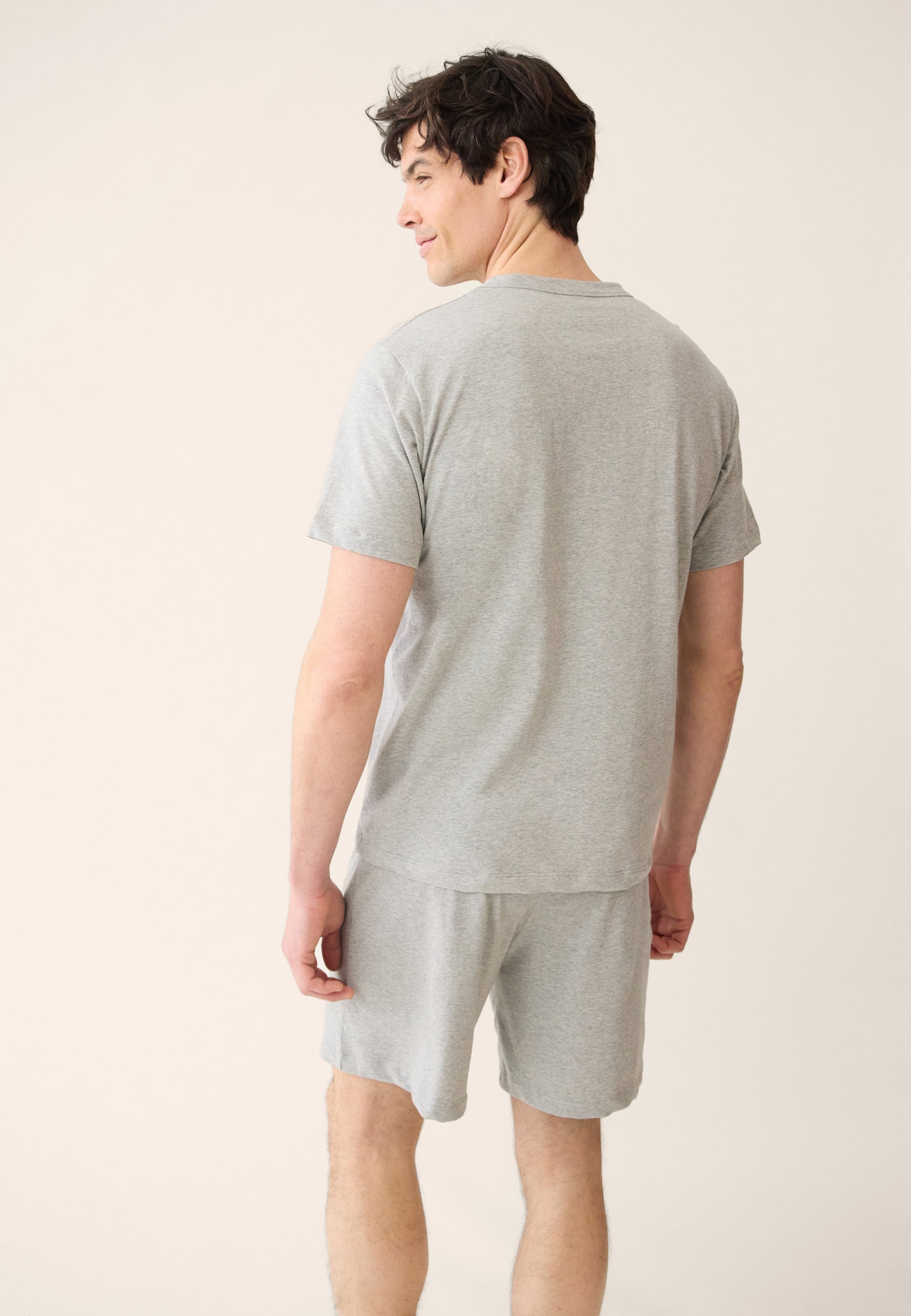Grey Top and Shorts Pajama Set - Terrific Short Sleeve Top and Invincible Short Pajama Bottoms Grey