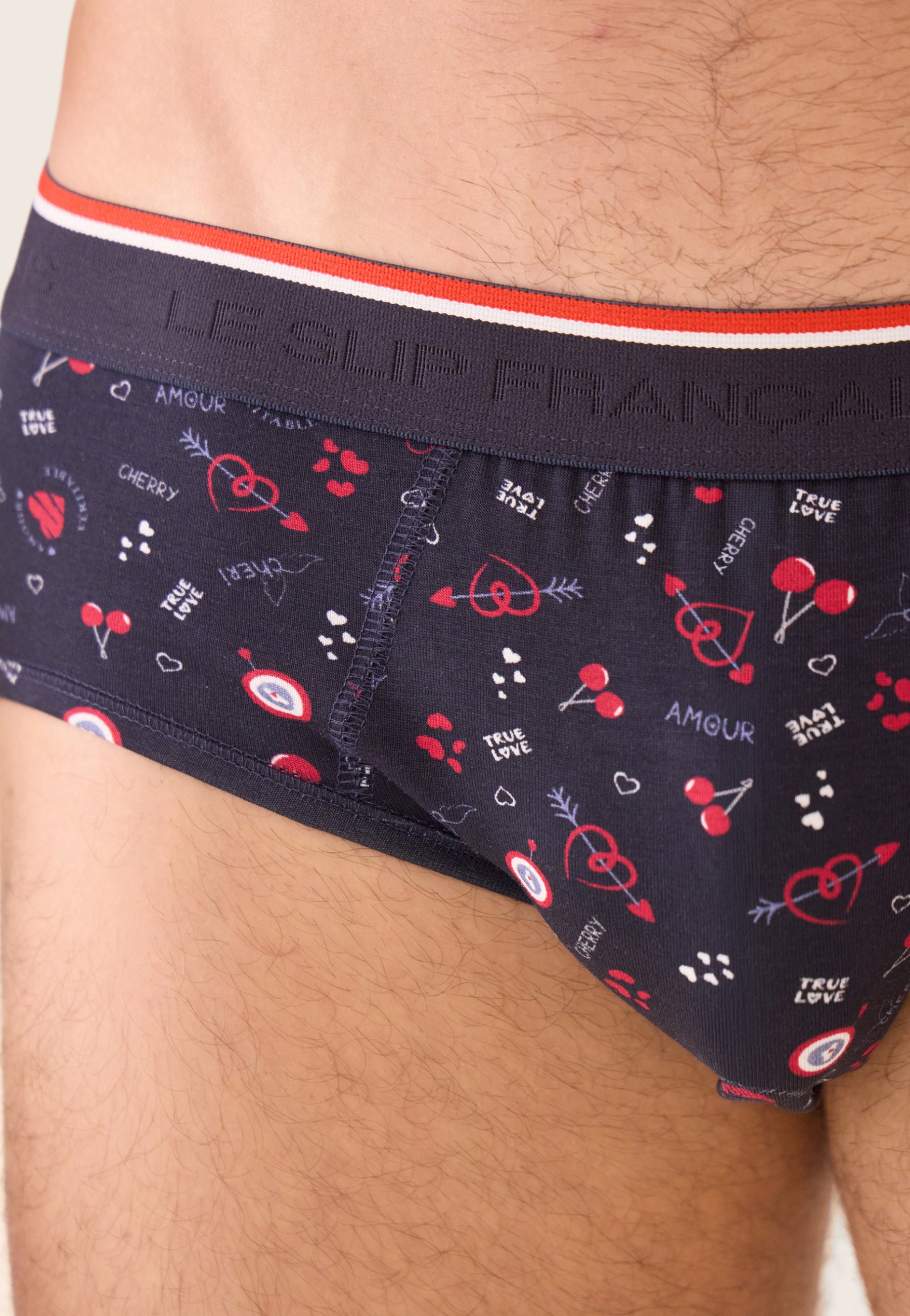 Slip bleu marine à motif cerises en coton - Terrible Cherry Marine