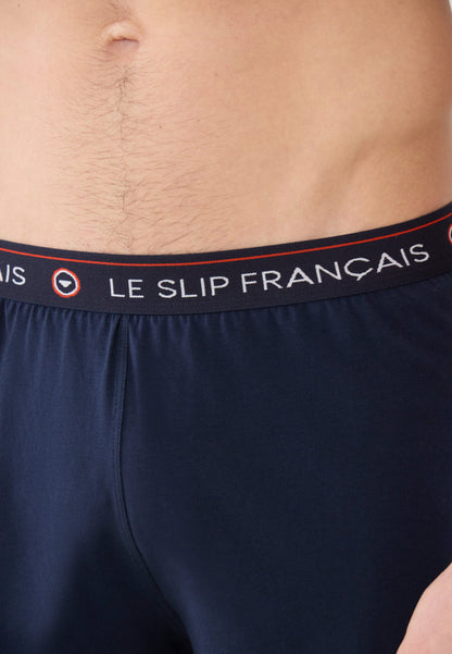 Bas de pyjama court bleu marine en coton - Invincible Marine