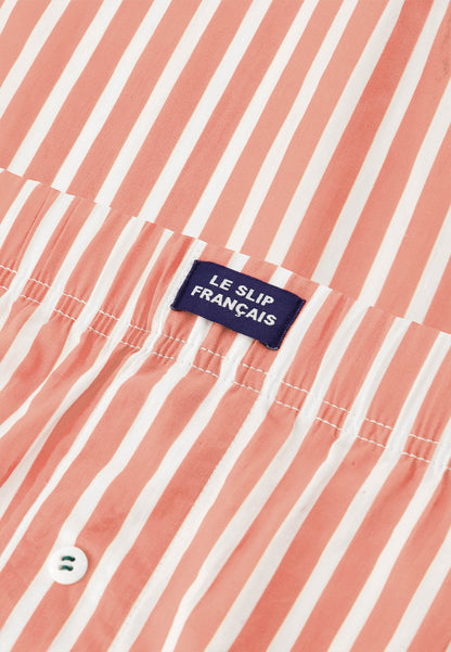 Orange striped cotton boxer shorts - Jacques Sens Pure Orange
