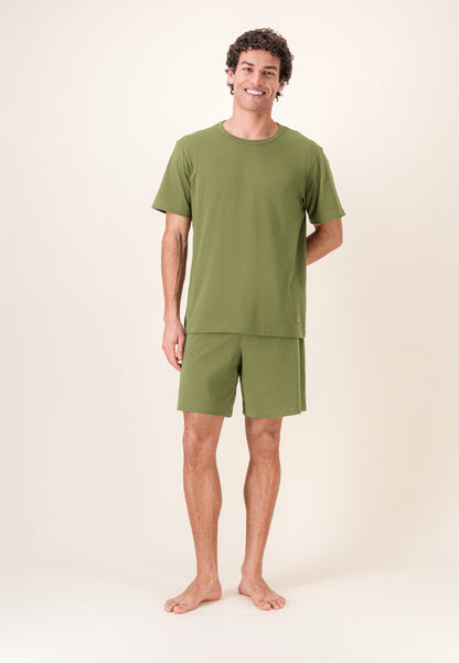T-shirt homme vert à manches courtes en coton - Formidable Kaki Veronese