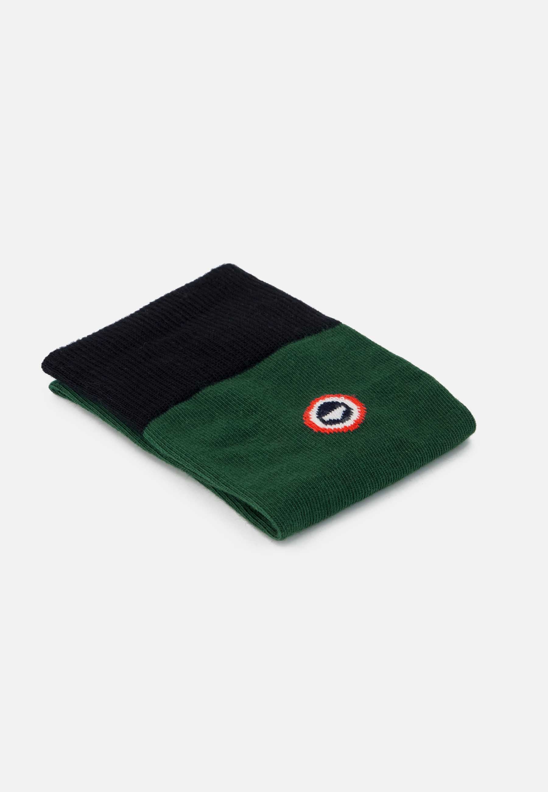 Chaussettes mi-hautes vert en coton - Robuste Vert Foret Noir