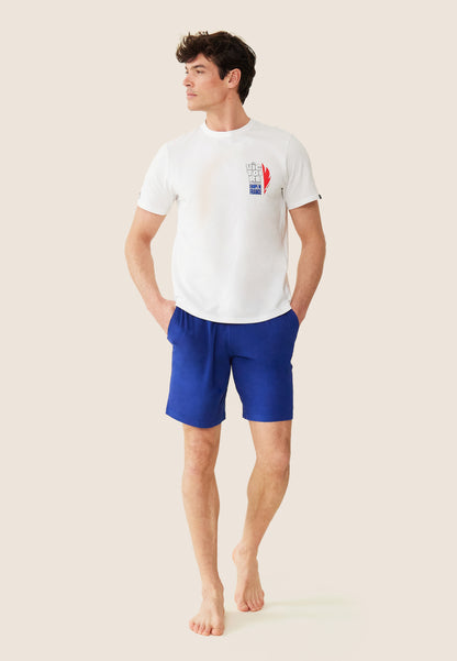 Ensemble pyjama t-shirt et short en coton - Ensemble Pyjama Equipe de France Blanc Indigo