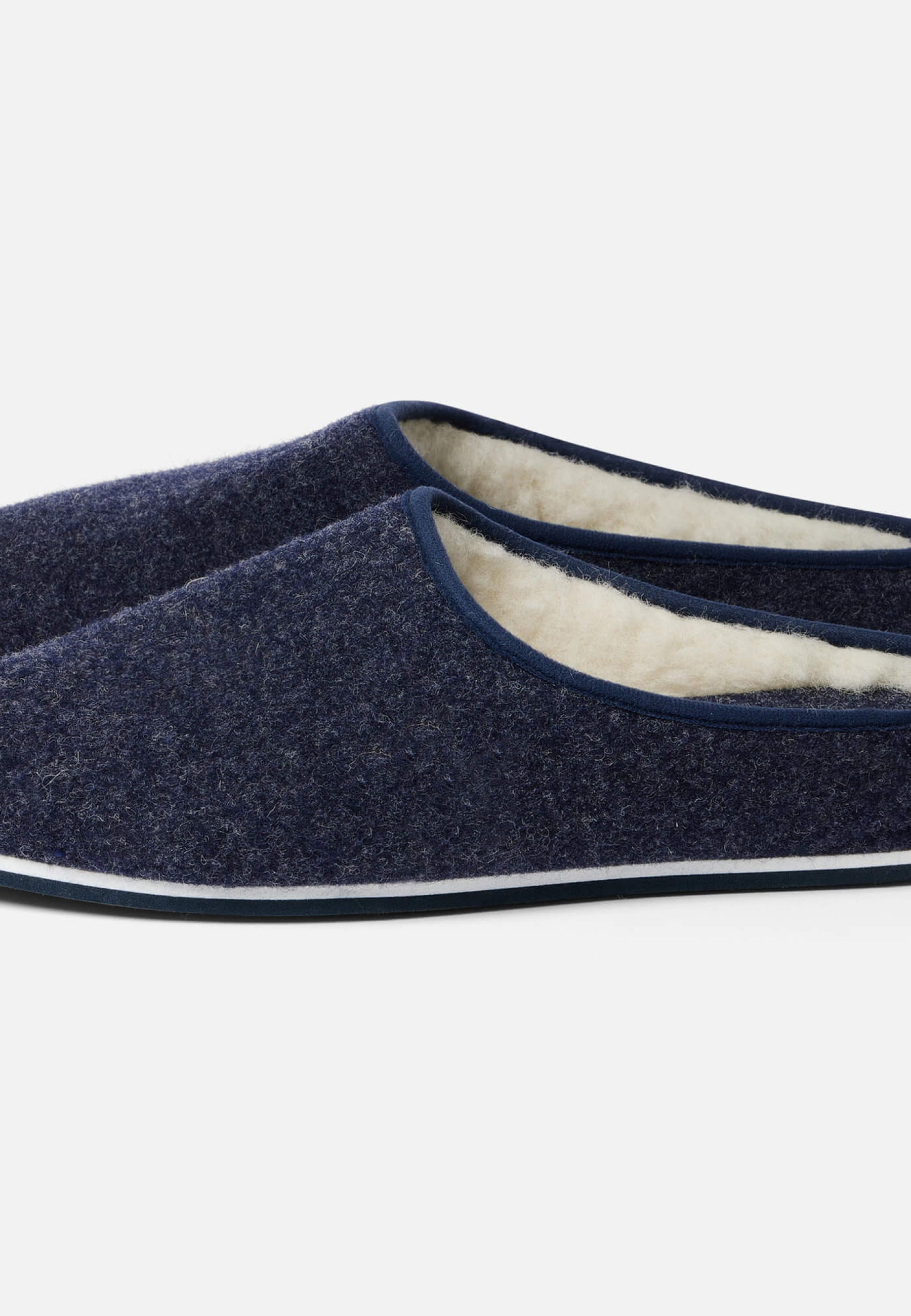Chaussons d'intérieur en laine - Claude Marine