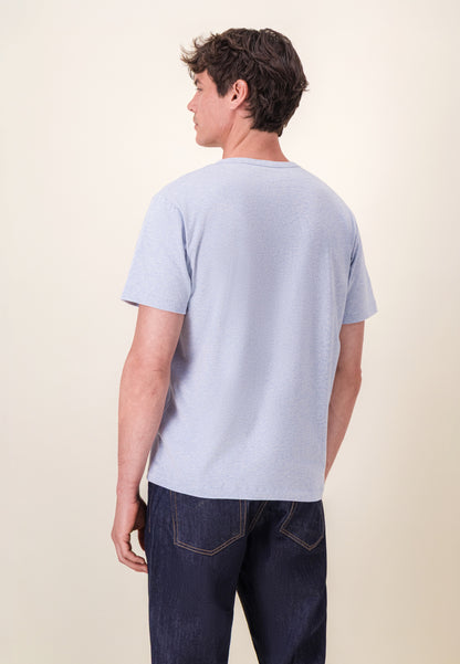 Lot de 3 T-shirts manches courtes en coton - T-Shirts Manches Courtes Formidable Blanc Bleu Ciel Chiné Marine