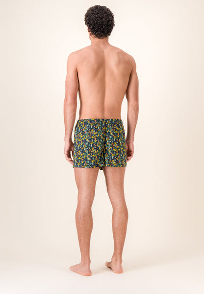 Caleçon vert à motif jungle en jersey de coton - Fredo Jungle Kaki Veronese