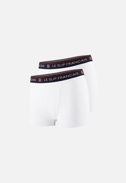 Lot de 2 culottes boxers femme en coton - Culottes Boxers Blanc